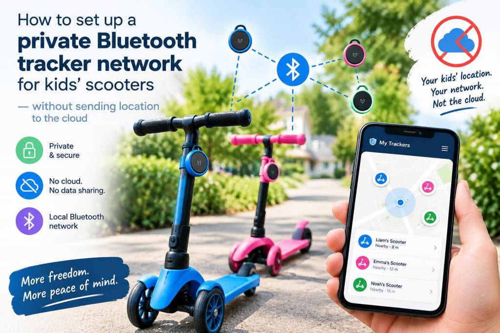 How to set up a private bluetooth tracker network for kids' scooters without sending location to the cloud?