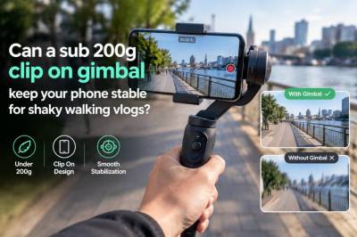 Can a sub-200g clip-on gimbal keep your phone stable for shaky walking vlogs?