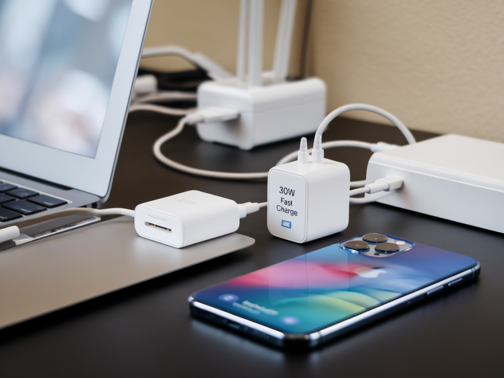 Which sub-50g USB‑C wall chargers actually deliver 30W fast charge to both Android and iPhone without throttling